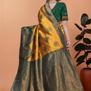 Mameraa Ethnic Motifs Printed Zari Saree - Image 4