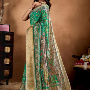 Mameraa Ethnic Motifs Printed Zari Saree With Woven Design Border - Image 3
