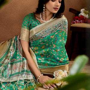 Mameraa Ethnic Motifs Printed Zari Saree With Woven Design Border - Image 2