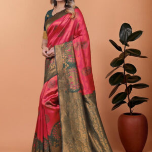 Mameraa Ethnic Motifs Woven Design Zari Saree - Image 2