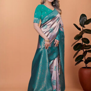 Mameraa Ethnic Motifs Woven Design Zari Saree - Image 2
