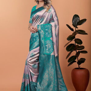 Mameraa Ethnic Motifs Woven Design Zari Saree - Image 3