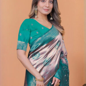 Mameraa Ethnic Motifs Woven Design Zari Saree - Image 5