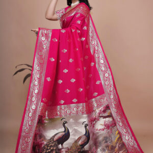 Mameraa Ethnic Motifs Woven Design Zari Saree - Image 4