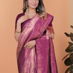 Mameraa Ethnic Motifs Woven Design Zari Saree - Image 2