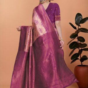 Mameraa Ethnic Motifs Woven Design Zari Saree - Image 4