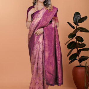 Mameraa Ethnic Motifs Woven Design Zari Saree - Image 5