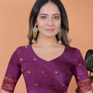 Mameraa Ethnic Motifs Woven Design Zari Saree - Image 6