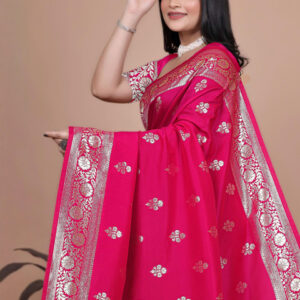 Mameraa Ethnic Motifs Woven Design Zari Saree - Image 5