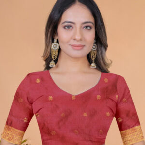 Mameraa Ethnic Motifs Woven Design Zari Saree - Image 6