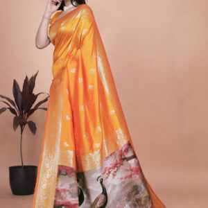 Mameraa Ethnic Motifs Zari Saree - Image 3