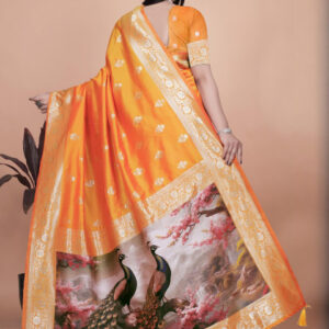 Mameraa Ethnic Motifs Zari Saree - Image 4