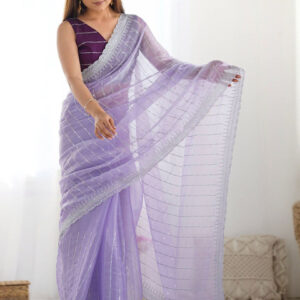 Mameraa Floral Art Silk Saree - Image 2