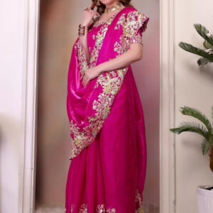 Mameraa Floral Embroidered Saree - Image 2