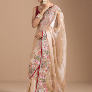 Mameraa Floral Embroidered Saree - Image 5