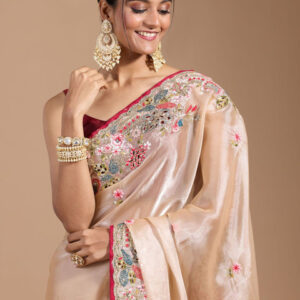 Mameraa Floral Embroidered Saree - Image 7