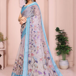 Mameraa Floral Printed Saree - Image 3