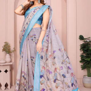 Mameraa Floral Printed Saree - Image 5
