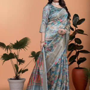 Mameraa Floral Printed Saree - Image 3