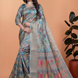 Mameraa Floral Printed Saree - Image 4