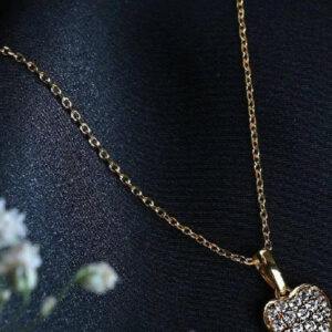 Mameraa Gold Plated American Diamond Studded Minimal Necklace - Image 2