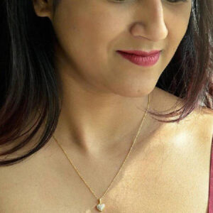 Mameraa Gold Plated American Diamond Studded Minimal Necklace - Image 3