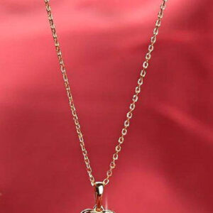 Mameraa Gold Plated American Diamond Studded Minimal Necklace - Image 5