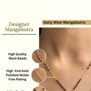 Mameraa Gold-Plated Artificial Stones and Beads Mangalsutra - Image 5