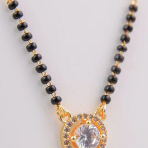 Mameraa Gold-Plated Artificial Stones and Beads Mangalsutra - Image 2