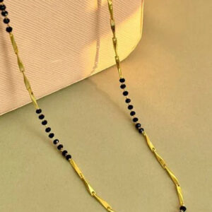 Mameraa Gold-Plated Artificial Stones and Beads Mangalsutra - Image 3