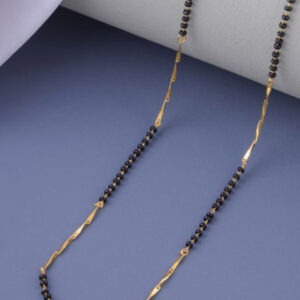 Mameraa Gold-Plated Artificial Stones and Beads Mangalsutra - Image 4