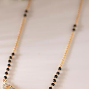 Mameraa Gold-Plated Artificial Stones and Beads Mangalsutra - Image 2