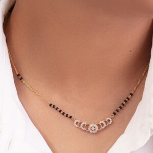 Mameraa Gold-Plated Artificial Stones and Beads Mangalsutra - Image 3