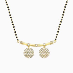Mameraa Gold-Plated Artificial Stones Studded And Beaded Mangalsutra - Image 3