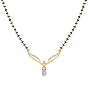 Mameraa Gold-Plated Artificial Stones Studded and Beaded Mangalsutra - Image 4