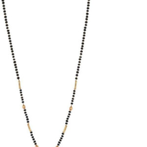 Mameraa Gold-Plated Artificial Stones Studded and Beaded Mangalsutra - Image 2