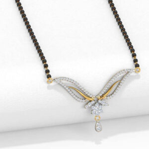 Mameraa Gold-Plated Artificial Stones Studded and Beaded Mangalsutra - Image 2