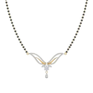 Mameraa Gold-Plated Artificial Stones Studded and Beaded Mangalsutra - Image 3