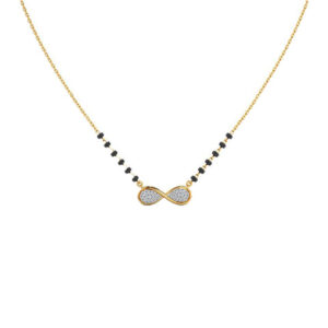 Mameraa Gold-Plated Artificial Stones Studded & Beaded Infinity Mangalsutra - Image 5