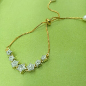 Mameraa Gold-Plated Sparkling Star Cubic Zirconia Studded Link Bracelet - Image 2
