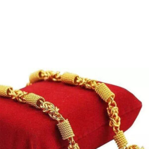 Mameraa Men Gold-Plated Byzantine & Barrel Link Chain - Image 4