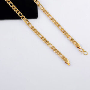 Mameraa Men Gold-Plated Figaro Link Chain - Image 4