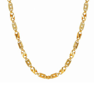 Mameraa Men Gold-Plated Patterned Chain - Image 4