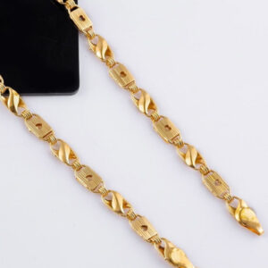 Mameraa Men Gold-Plated Patterned Chain - Image 2
