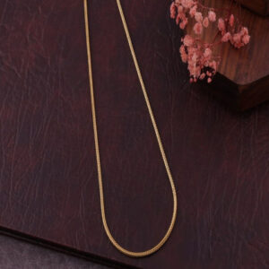 Mameraa Men Gold-Plated Smooth Snake Link Chain - Image 2
