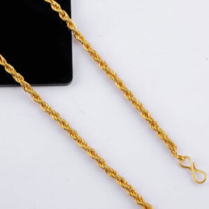 Mameraa Men Gold-Plated Twisted Rope Link Chain - Image 2