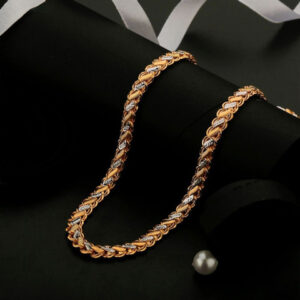 Mameraa Men Gold & Rhodium-Plated Two Tone Chain - Image 3