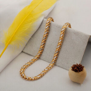 Mameraa Men Gold & Rhodium-Plated Two Tone Chain - Image 4