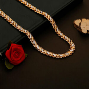 Mameraa Men Gold & Rhodium-Plated Two Tone Chain - Image 2