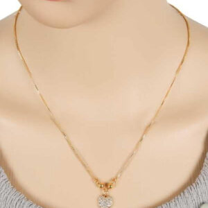 Mameraa Men Gold-Toned & Stone-Studded Heart Locket Chain - Image 3
